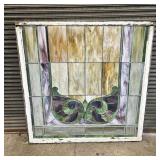 Antique Stained Glass Window, Featuring Amber Tone