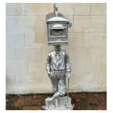 Cast Aluminum Early Golfer Pedestal Mailbox 15'X18