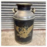 Antique Decorated Metal Milk Can 'Farmour Sour Cre