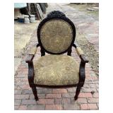 French Louis XVI-Style Fauteuil - Carved, Upholste