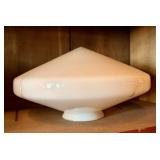 Art-Deco Milk Glass Ceiling Light Shade 11'X6'