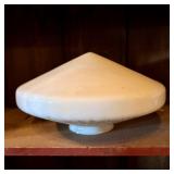 Art-Deco Milk Glass Ceiling Light Shade 11'X6'