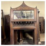 Antique Wooden Fireplace Mantel, likely of French