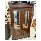 Vintage Paneled Beveled Glass Door Cabinet 17.5'X4