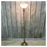 Vintage American Art Deco Brass Torchiere Floor La