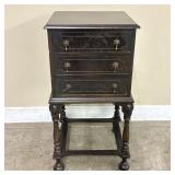 Antique Mahogany 3-Drawer Chest - Side Table 14'X1