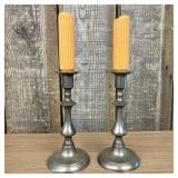 Vintage Pair Of Pewter Candlesticks Measuring 3.5"
