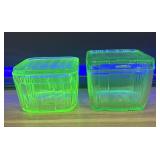 C. 1930's Depression Era Uranium Glass Refrigerato