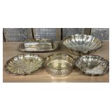 Collection of Silver-plated Serving Ware, The larg
