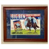 Vintage Framed Paper Lithograph Advertising Sign f