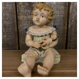 Conta-Boehme Bisque Porcelain Piano Baby 7'X9'X12'