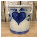 1992 Handmade Rowe Pottery Cobalt Decorated Stonew