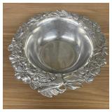 Hand Polished Mexican Pewter With Parrot Decoratio