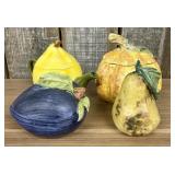 Vintage Italian Majolica Style Ceramic Fruit Shape