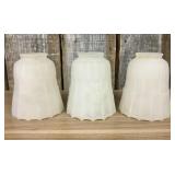 Three (3)  Vintage, Frosted, Tulip-Style Fluted Be