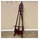 Antique Magnificent Carved Mahogany Floor Easel in