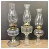 Trio of Unique Bodies Oil Lamps  -  5.5"x17"