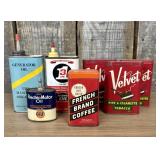 Lot Of Early Advertising Tins - French Brand Coffe
