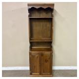 Antique Pine Wood Hutch or Cupboard featuring a Sc