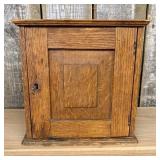 Antique Oak Wall Cabinet - Spice Rack With Paneled