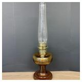 Antique Aladdin Model B Ribbed Amber Glass Base 6"