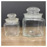 Pair Of Vintage Clear Apothecary Style - Country S