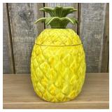 Large Vintage Yellow - Green Ceramic Pottery Pinea