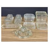 Large Lot Of Early Clear Glass Refrigerator And Ki