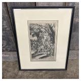 Framed Engraving Titled 'The Death Of Absalom' Ill