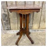 Eastlake Victorian Antique Marble Top Parlor Table