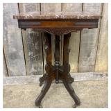 Eastlake Victorian Antique Marble Top Parlor Table
