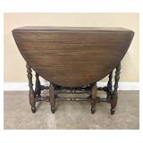 C. 1850-1875 Cherry Turned Leg Drop Leaf Table Wit