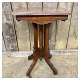 Eastlake Victorian Antique Marble Top Parlor Table
