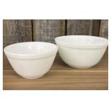 Pair Of Vintage Pyrex White Opal Mixing Bowls 7"X4