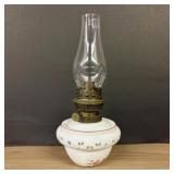 Vintage Unique Hand Painted Oil Lamp  -  5.5"x12"