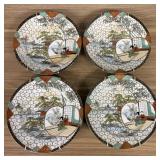 Antique Japanese Kutani Porcelain Plates 6"