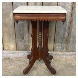 Eastlake Victorian Marble Top Parlor Table - Side