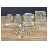 Large Lot Of Early Clear Glass Refrigerator And Ki