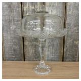 Large Glass Pedestal Cake Stand With Dome Cover 12