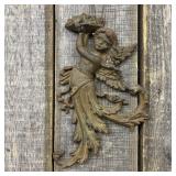 Vintage Cast Iron Angel Or Cherub Wall Hanging Dec