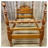 Antique Cherry Cannonball Bed Frame 42"X84"X54"