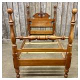 Antique Cherry Cannonball Bed Frame 42"X84"X54"