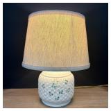 Vintage Belleek Irish Lamp With Basketweave Textur