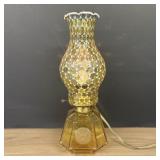 Vintage Fostoria Glass Amber Coin Coach Lamp - Mid