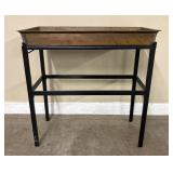 Smith-Hawken Copper Tray On A Black Metal Stand 14