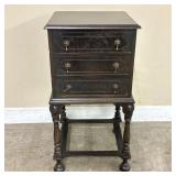 Antique Mahogany 3-Drawer Chest - Side Table 14"X1