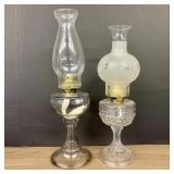 Two Vintage Oil Lamps B&P and P&R Co.  -  4"x16"