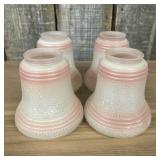 1930's Art-Deco Bell Shaped Pink Frosted Glass wit