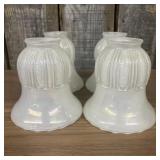Set of Vintage Art Deco Style Light Shades, featur