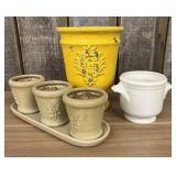 Lot Of Ceramic And Stoneware Planters 7"X9"